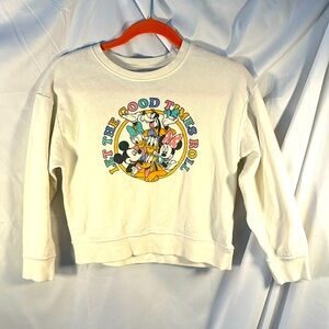 Disney Let The Good Times Roll Sweater Kids 10/12 great condition mickey minnie